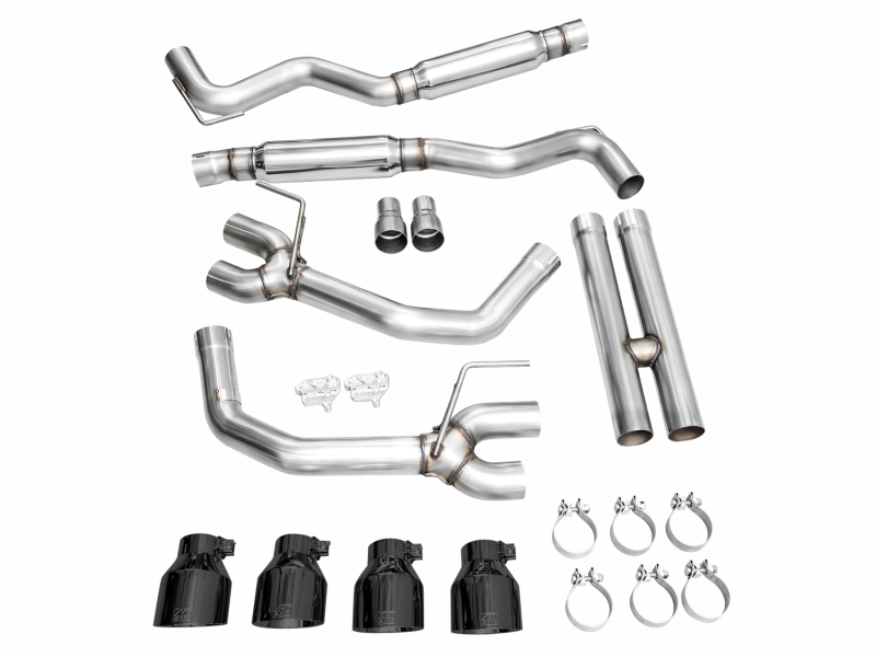 Ford Mustang Performance Exhaust - Rear - AWE Tuning - Cat-Back Track Edition - Diamond Black - `24-`27